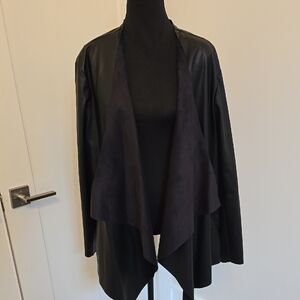 Sleek Black Leather Biker Jacket with Zippered Front
